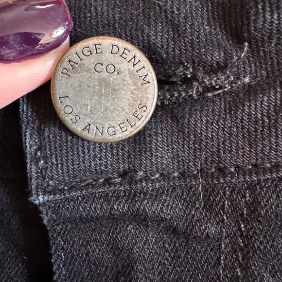 PAIGE Peg Skinny Black Denim Jeans Women’s Size 31 - Picture 2 of 6